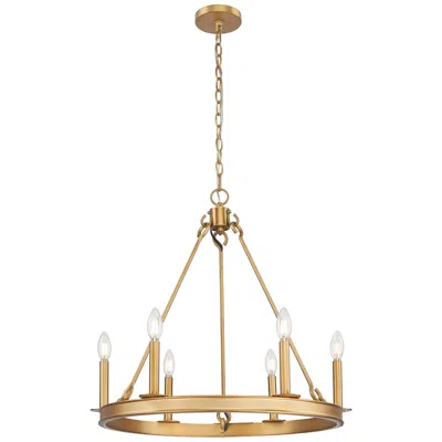Z-lite Barclay By  Rubbed Brass 25 Inch 6 Light Chandelier