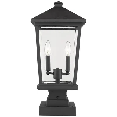 Z-lite Beacon 22" High Black Metal Outdoor Pier Mount Light