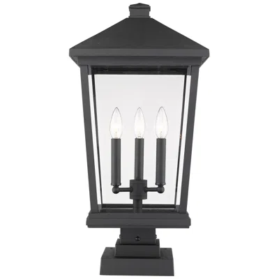 Z-lite Beacon 24 3/4" High Black 3-light Outdoor Pier Light