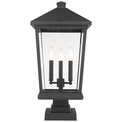 Z-lite Beacon 24 3/4"h Oil-rubbed Bronze 3-light Outdoor Pier Light