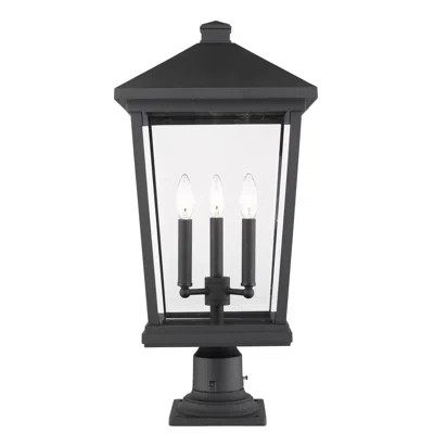 Z-lite Beacon 25 1/4" High Black Outdoor Post Light With Pier Mount Adapter