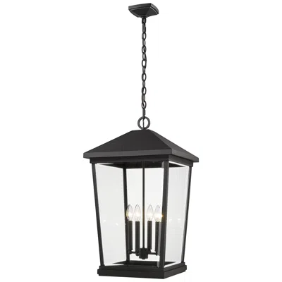 Z-lite Beacon 28" High Black 4-light Outdoor Hanging Light