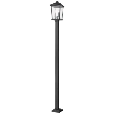 Z-lite Beacon By  Black 107 Inch 3 Light Outdoor Post Mounted Fixture