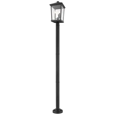 Z-lite Beacon By  Black 85.5 Inch 3 Light Outdoor Post Mounted Fixture