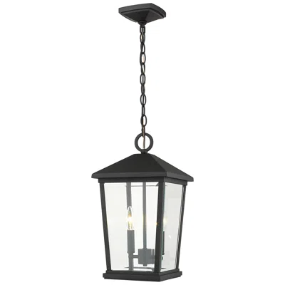 Z-lite Beacon By  Black 9.5 Inch 2 Light Outdoor Chain Mount Ceiling Fixture