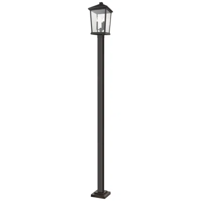 Z-lite Beacon By  Oil Rubbed Bronze 107 Inch 3 Light Post Mounted Fixture