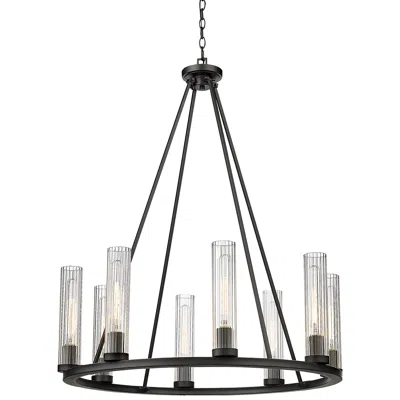 Z-lite Beau 33" Wide Bronze Metal 8-light Ring Chandelier