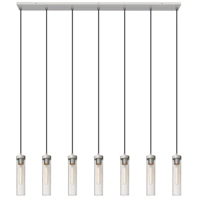 Z-lite Beau 54" Wide Brushed Nickel 7-light Linear Pendant