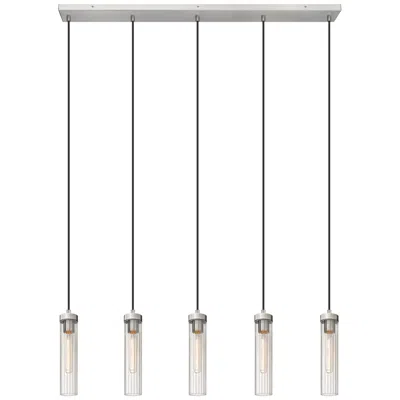 Z-lite Beau By  Brushed Nickel 5 Light Linear Chandelier