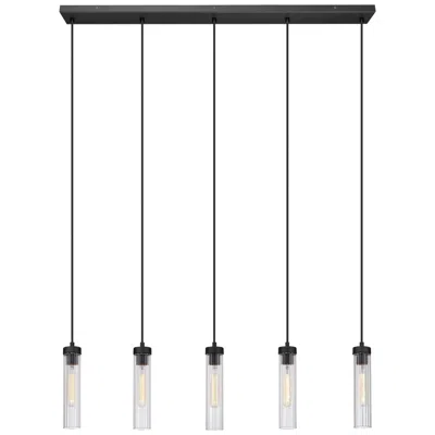 Z-lite Beau By  Matte Black 5 Light Linear Chandelier