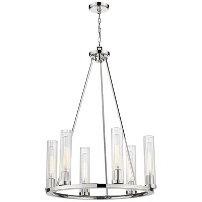 Z-lite Beau By  Polished Nickel 26 Inch 6 Light Chandelier