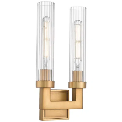 Z-lite Beau By  Rubbed Brass 4 Inch 2 Light Wall Sconce