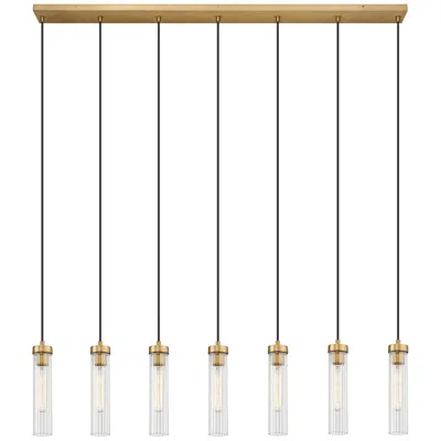 Z-lite Beau By  Rubbed Brass 7 Light Linear Chandelier