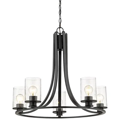 Z-lite Beckett 27" Wide Matte Black 5-light Chandelier