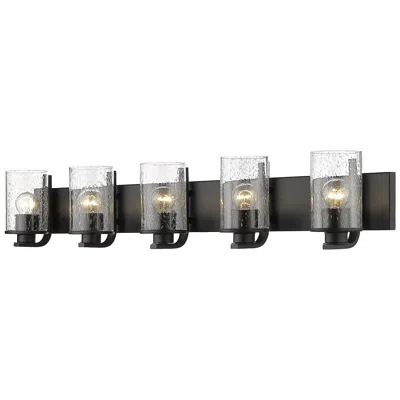Z-lite Beckett 42" Wide Matte Black 5-light Vanity Bath Light