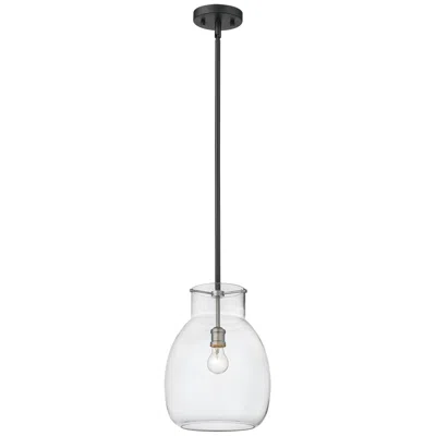 Z-lite Bella By  Matte Black + Brushed Nickel 12 Inch 1 Light Mini Pendant