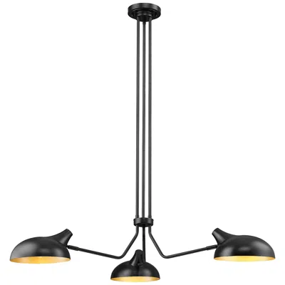 Z-lite Bellamy 46" Wide Matte Black 3-light Chandelier