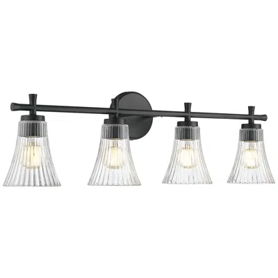 Z-lite Belle By  Matte Black 4 Light Vanity
