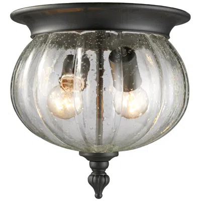 Z-lite Belmont By  Black 10 Inch Outdoor Flush Mount Light