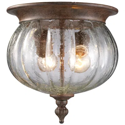 Z-lite Belmont By  Weathered Bronze 10 Inch Outdoor Flush Mount Light