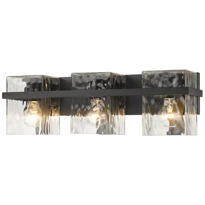 Z-lite Bennington 22.3" Wide Black And Water Glass Vanity Light