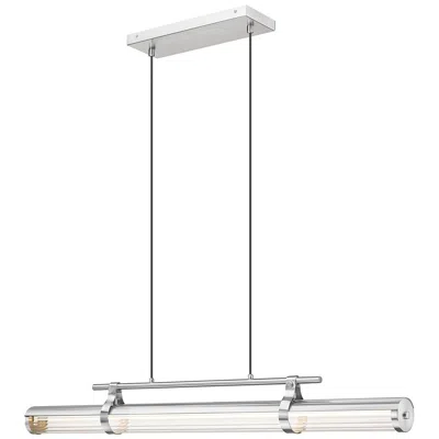 Z-lite Benoit By  44 Inch Brushed Nickel 1 Light Linear Chandelier In Silver