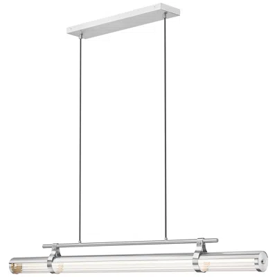 Z-lite Benoit By  56 Inch Brushed Nickel 1 Light Linear Chandelier In Silver