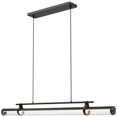 Z-lite Benoit By  56 Inch Matte Black 1 Light Linear Chandelier