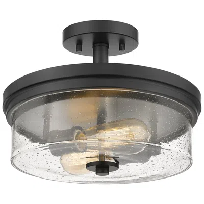 Z-lite Bohin 13" Wide 2-light Matte Black Semi Flush Ceiling Light