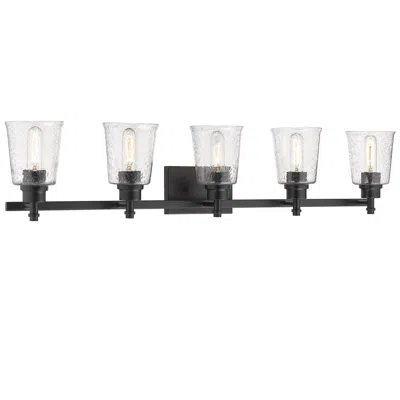 Z-lite Bohin 41.3" Wide 5-light Matte Black Seeded Glass Bath Fixture