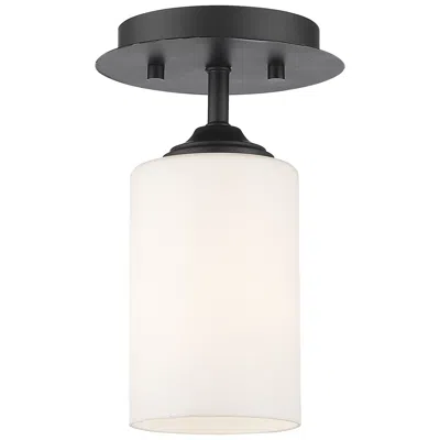 Z-lite Bordeaux By  Bronze 1 Light Flush Mount