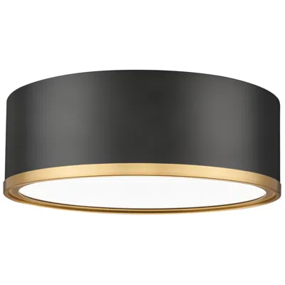 Z-lite Bradley By  Matte Black + Modern Gold 12.25 Inch 1 Light Flush Mount