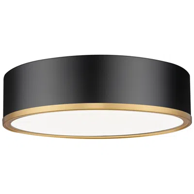 Z-lite Bradley By  Matte Black + Modern Gold 16 Inch 1 Light Flush Mount