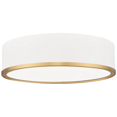 Z-lite Bradley By  Matte White + Modern Gold 16 Inch 1 Light Flush Mount