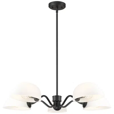 Z-lite Breton By  33 Inch Matte Black 5 Light Chandelier