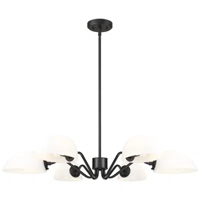 Z-lite Breton By  39 Inch Matte Black 6 Light Chandelier