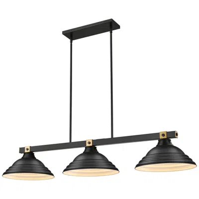 Z-lite Bronte 54 3/4"w Matte Black 3-light Billiard Pendant