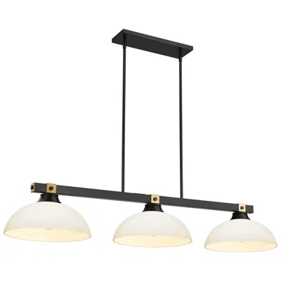 Z-lite Bronte By  Matte Black + Rubbed Brass 52.25 Inch 3 Light Billiard