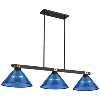 Z-lite Bronte By  Matte Black + Rubbed Brass 52.75 Inch 3 Light Billiard