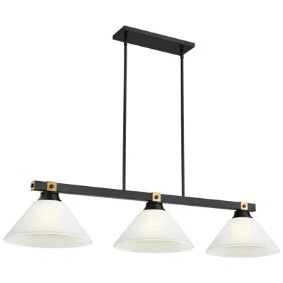 Z-lite Bronte By  Matte Black + Rubbed Brass 52.75 Inch 3 Light Billiard