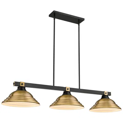 Z-lite Bronte By  Matte Black + Rubbed Brass 54.75 Inch 3 Light Billiard