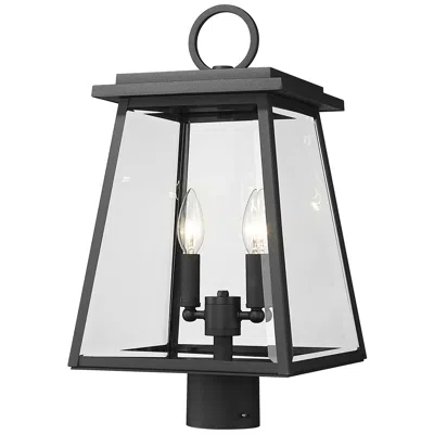 Z-lite Broughton 19 1/4" High Black 2-light Outdoor Post Light