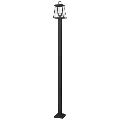 Z-lite Broughton By  Black 112.5 Inch 2 Light Outdoor Post Mounted Fixture