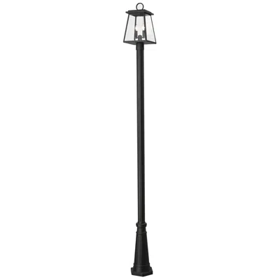 Z-lite Broughton By  Black 113.25 Inch 2 Light Outdoor Post Mounted Fixture