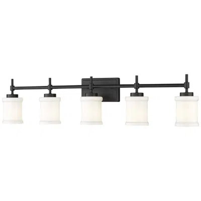 Z-lite Cadoc 40 1/2" Wide Matte Black 5-light Bath Light