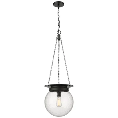 Z-lite Calhoun 13" Wide Matte Black Globe Pendant Light