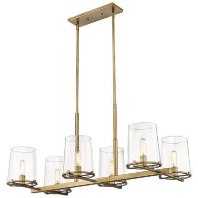 Z-lite Callista 43 1/2" Wide Rubbed Brass 6-light Pendant