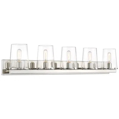 Z-lite Callista 47" Wide Polished Nickel 5-light Vanity Bath Light