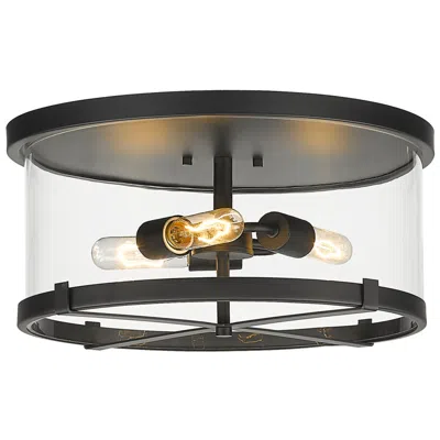 Z-lite Callista By  Matte Black 3 Light Flush Mount