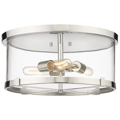 Z-lite Callista By  Polished Nickel 3 Light Flush Mount